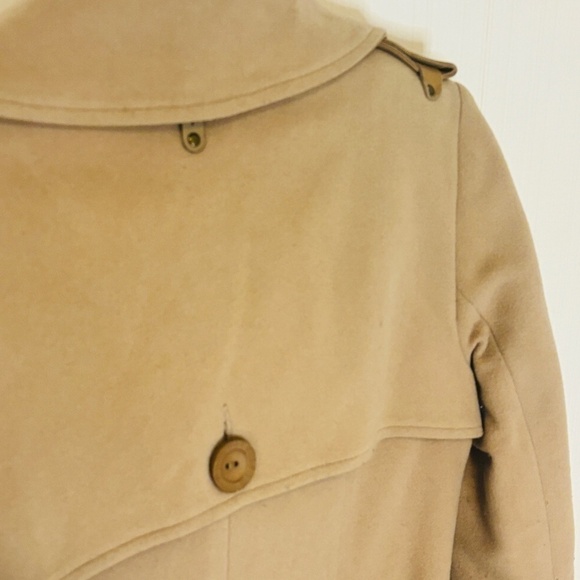 MACKAGE Tan Brown Wool Blend Luxury Trench Coat SZ Medium - Picture 5 of 13